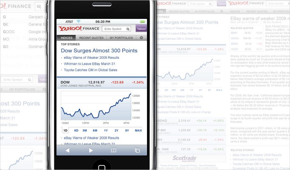 Yahoo! Finance on iPhone